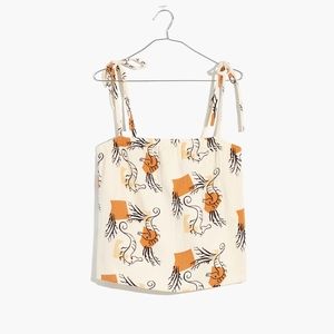 NWOT Lightestspun Tie-Strap Pajama Tank in Seahorse Sketch